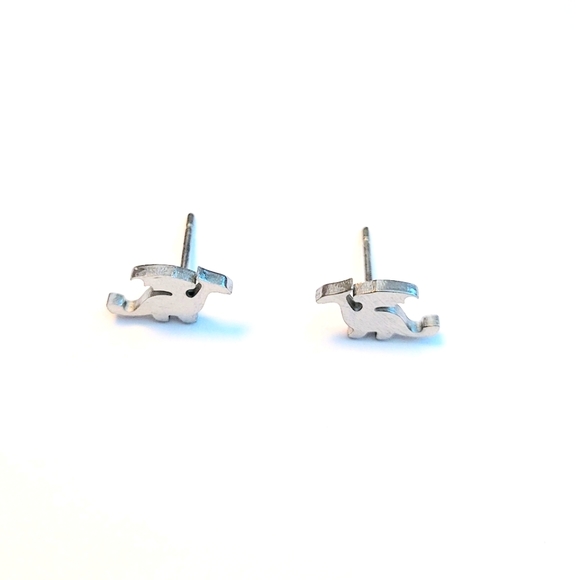 Set of cute Dragon shaped stainless steel earrings with push backings - Picture 4 of 5